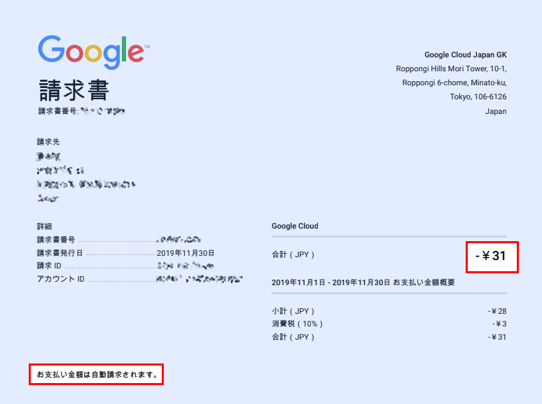 Google から初めて請求が来たがその金額に愕然 Technotes